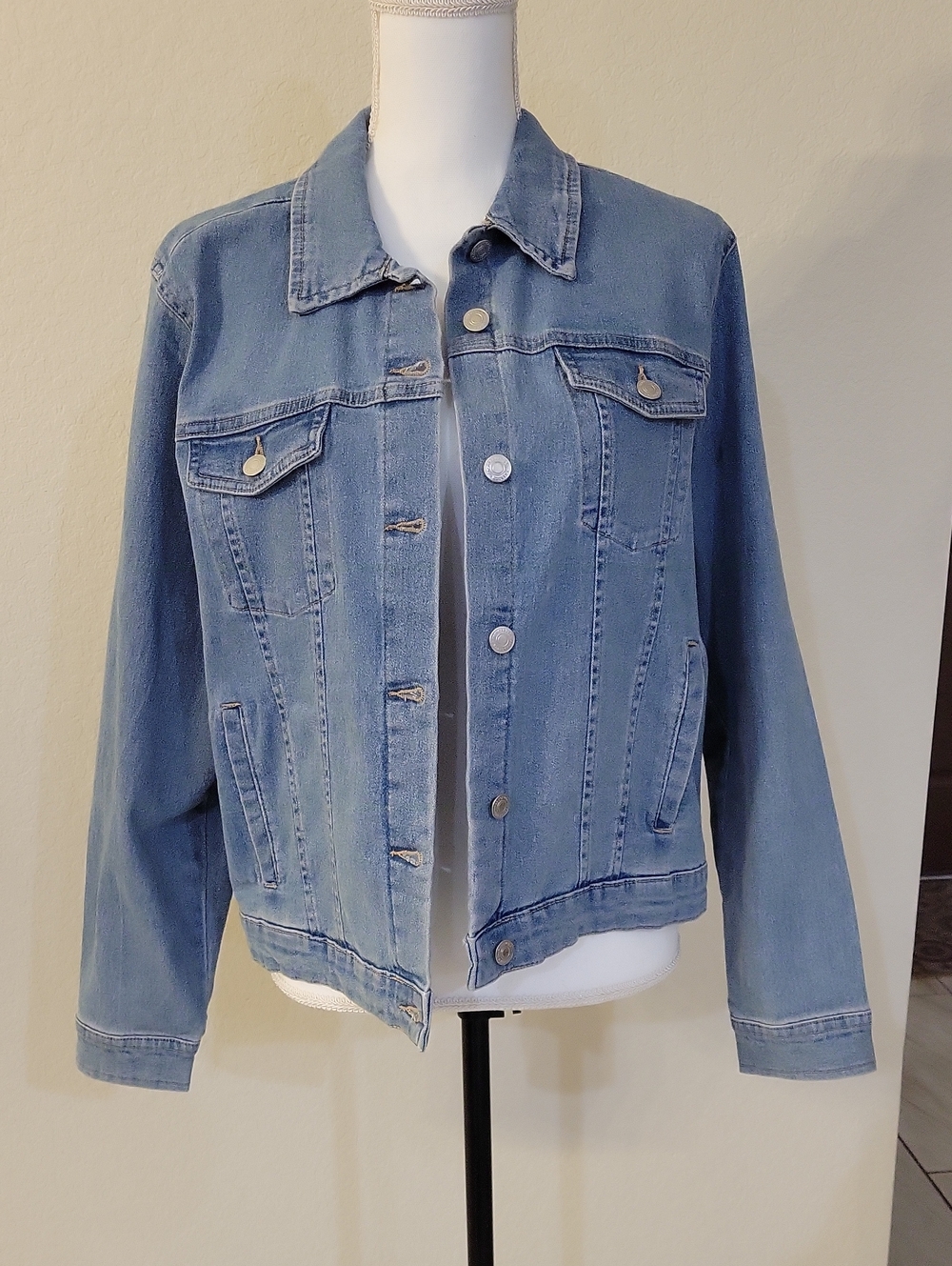 Classic Light Blue Denim Jacket - Women's Jean Jacket